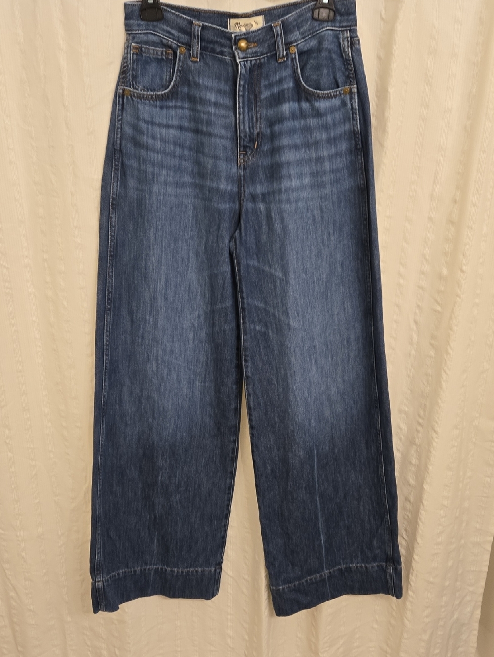 Madewell Wide-Leg Flare Jeans in Dark Blue Wash